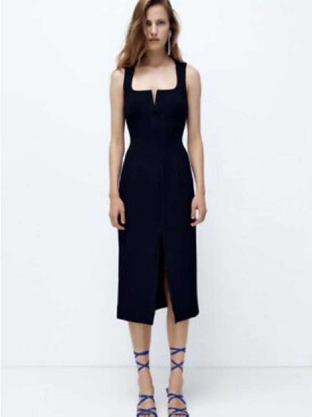 Zara black midi dress